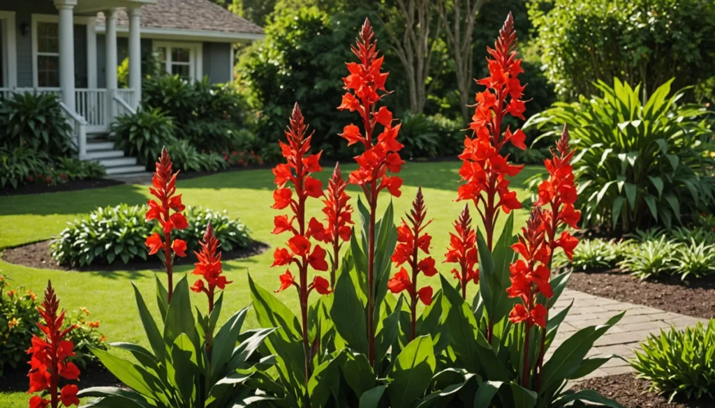 cannas fleurs rouges